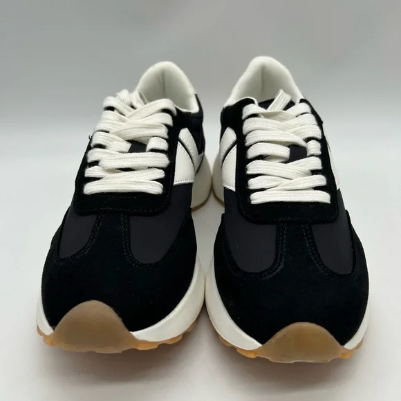 Steve Madden Kendrix Black White Lace-Up Sneakers Women’s Sz 8 New With Box - Picture 5 of 10
